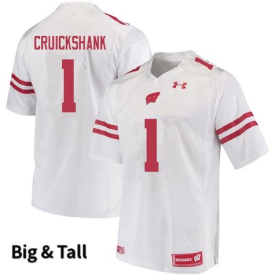 Men's Wisconsin Badgers NCAA #1 Aron Cruickshank White Authentic Under Armour Big & Tall Stitched College Football Jersey RB31Y76FG